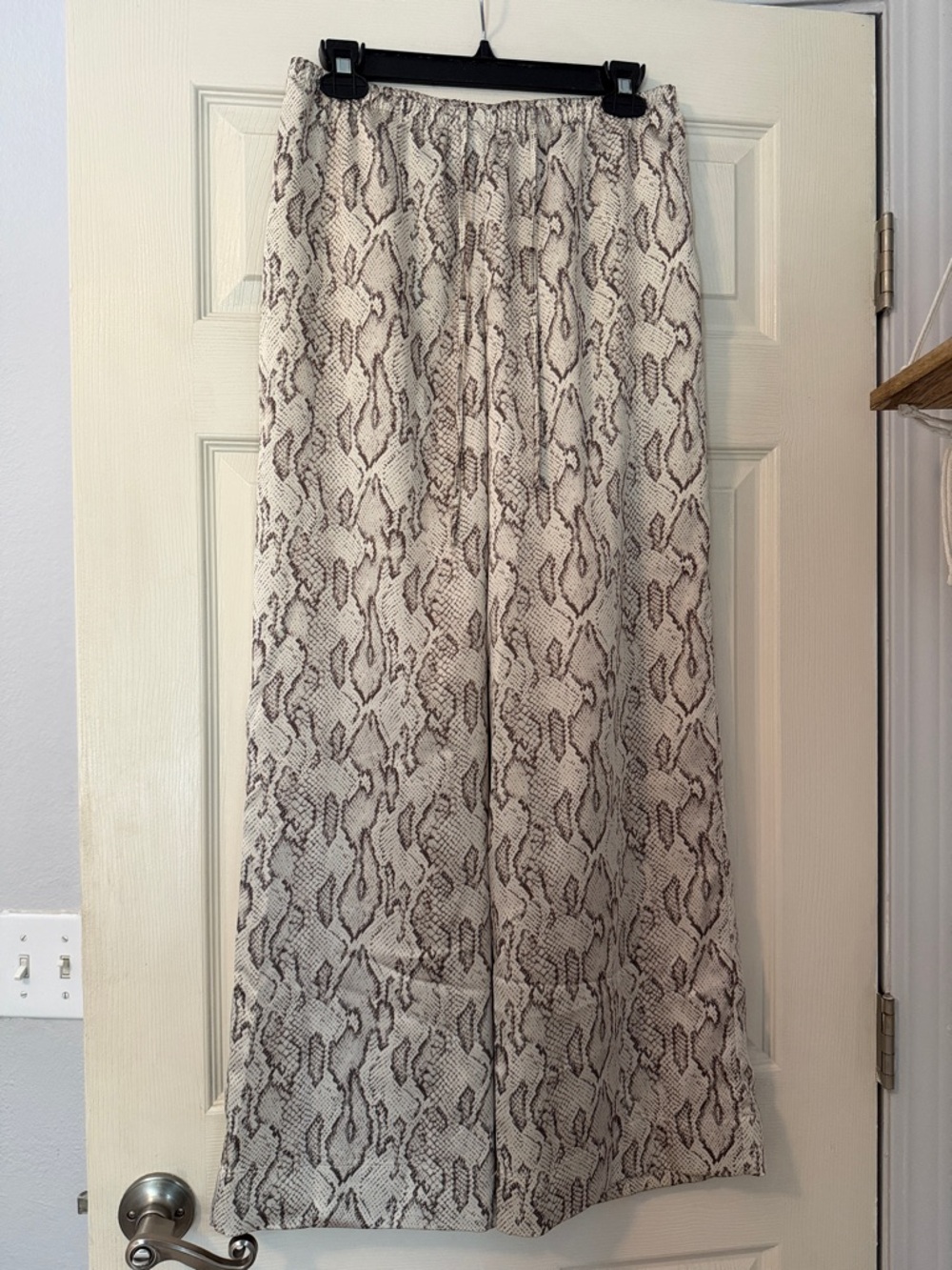 a new day Snake Print Wide Leg Pants - Beige & Brown